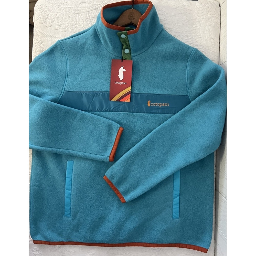 NEW Cotopaxi Teca Fleece Pullover Women's Large Water Slide Blue Green Orange